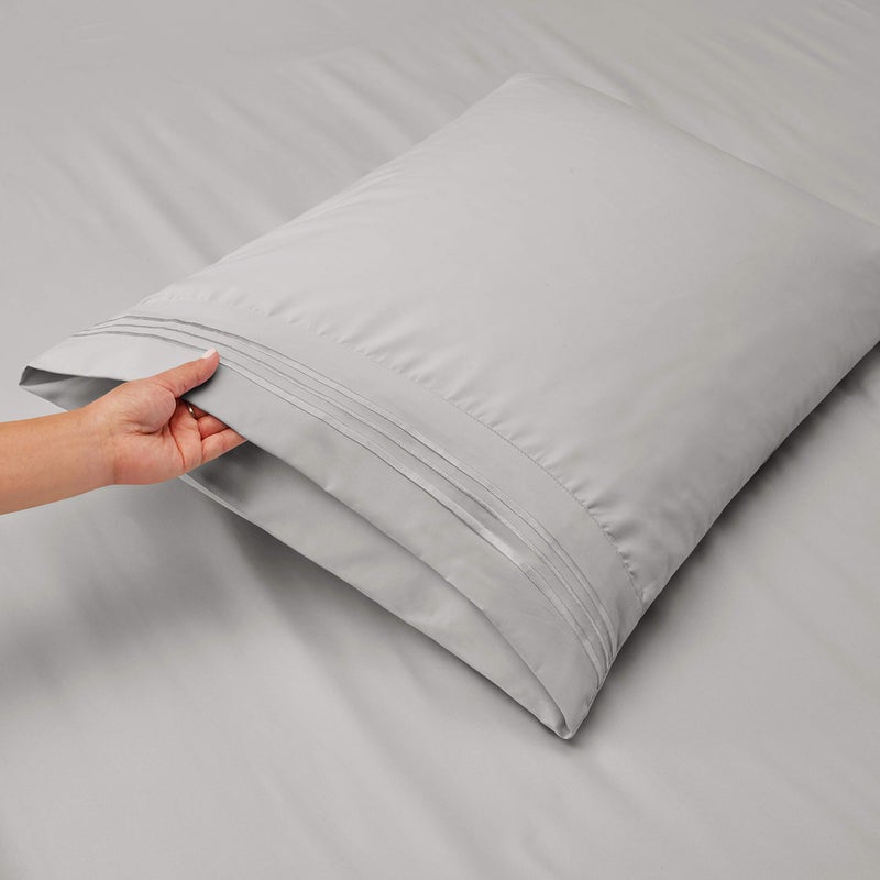 Clara Clark Flex Top King Sheets, 6 Piece Set - Hotel Luxury Sheets for Top Split King Bed, Super Soft Bedding Set, Head Split King Silver - Image 3